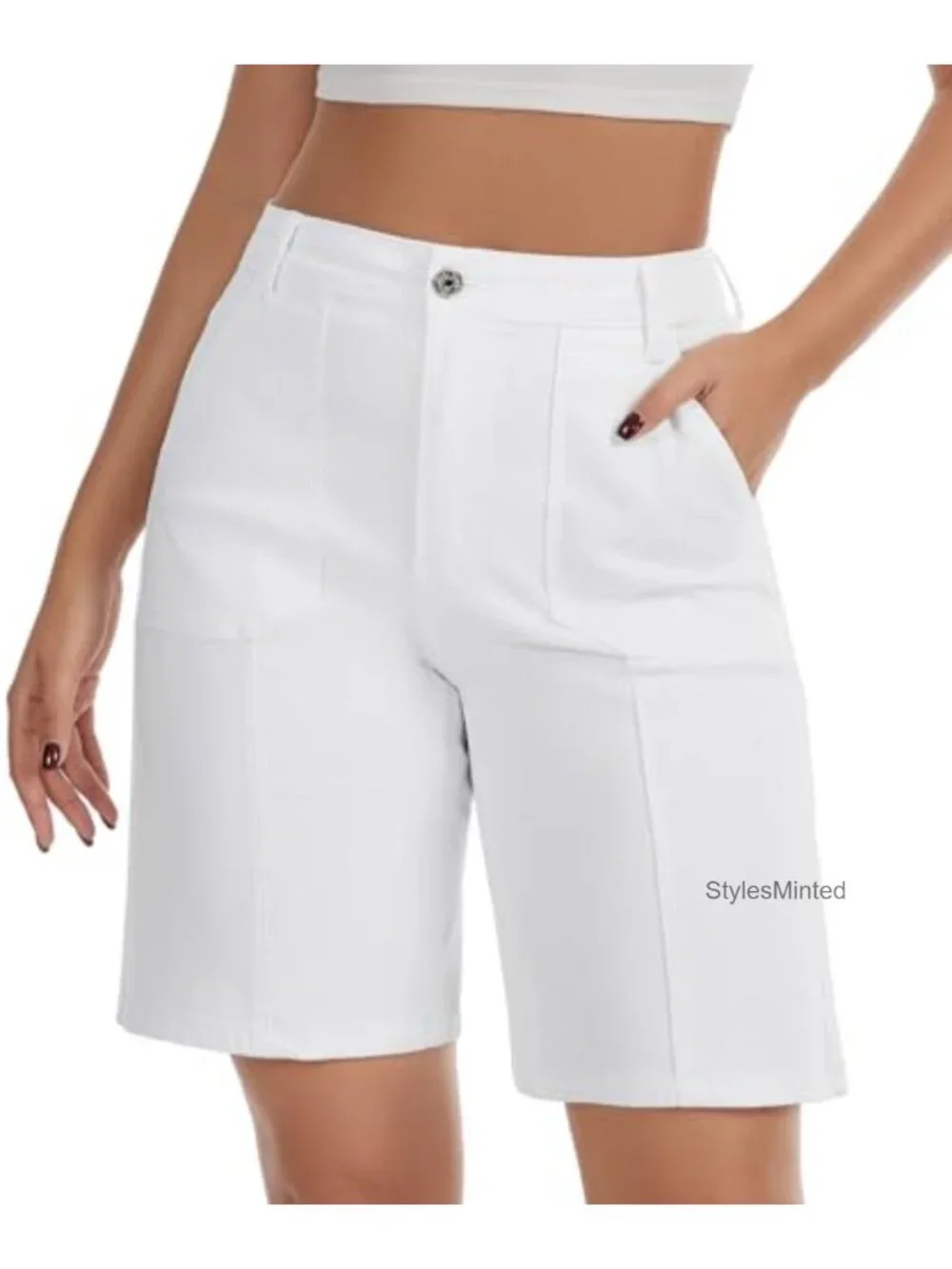 High Waisted Denim Shorts for Women Casual Summer Stretchy Jean Shorts Workwear